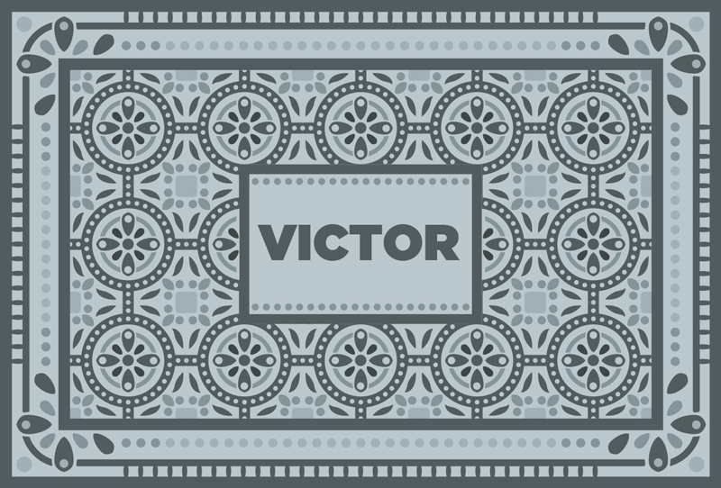 Siva cementna vinilna prostirka s imenom - TenStickers