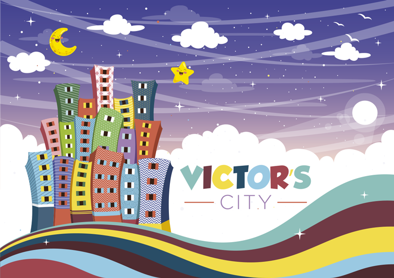 Vinil podovi s imenima cityscape duga - TenStickers