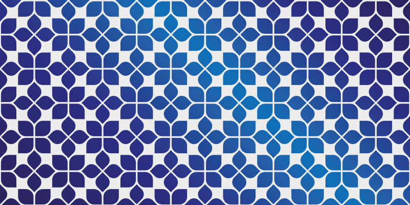 Plavi cvjetovi mozaik vinilna prostirka - TenStickers