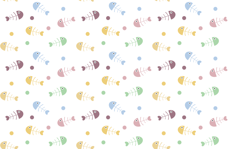Vinil podovi djeca ilustracija šarene ribe - TenStickers