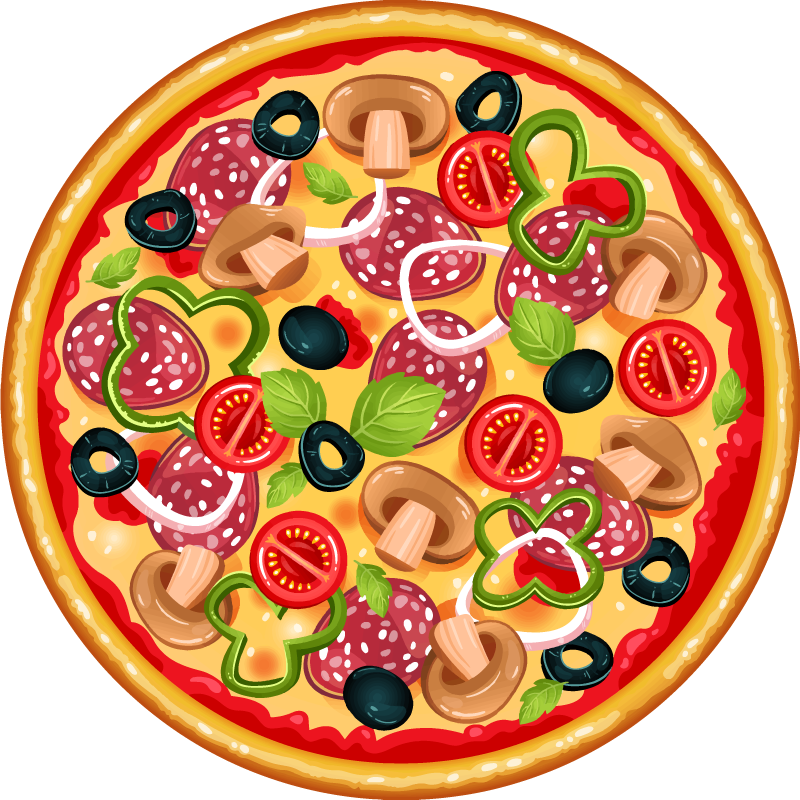 Italija pizza kružni vinil tepih - TenStickers