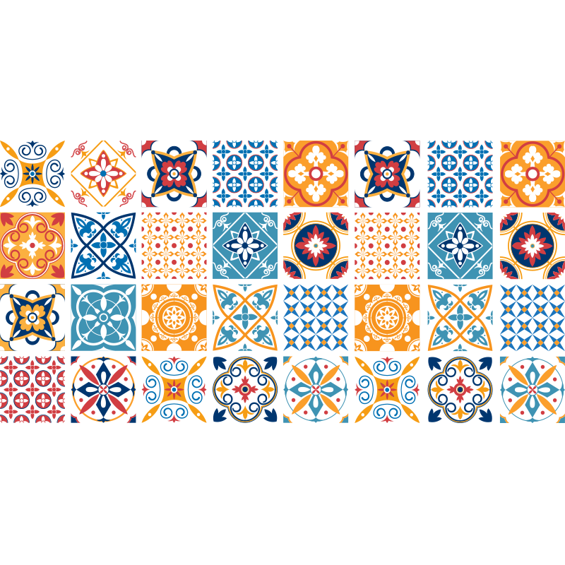 Ručno oslikane portugalske pločice pločica tepih - TenStickers