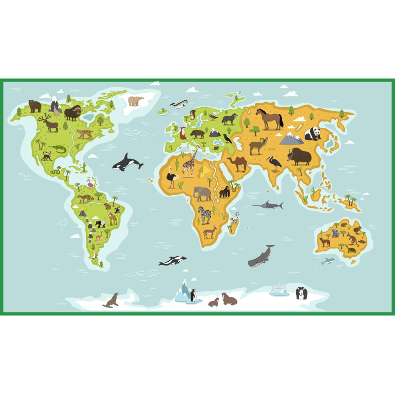 Vinil podovi karta svijeta kartografsko istraživanje - TenStickers