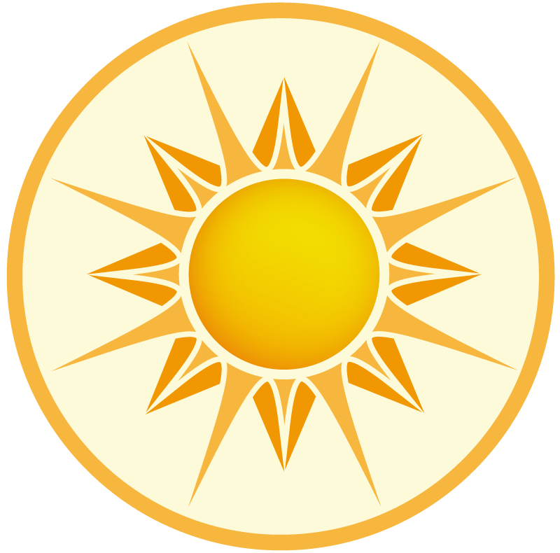 Drugi vinil podovi sunčani amblem krug - TenStickers