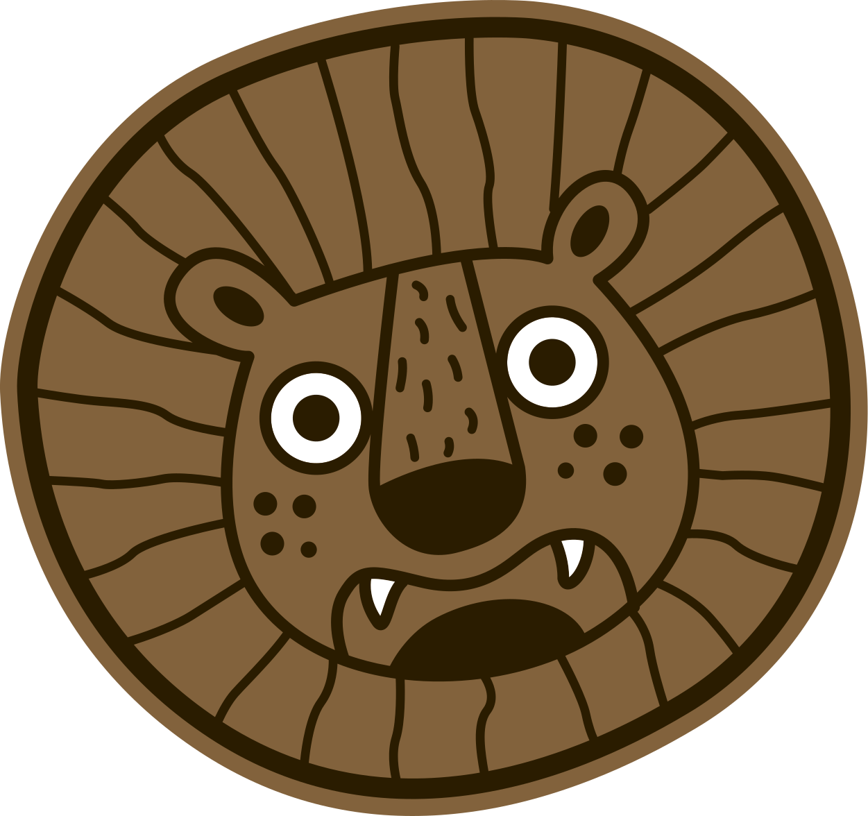 Vinil podovi djeca lav crtani krug - TenStickers