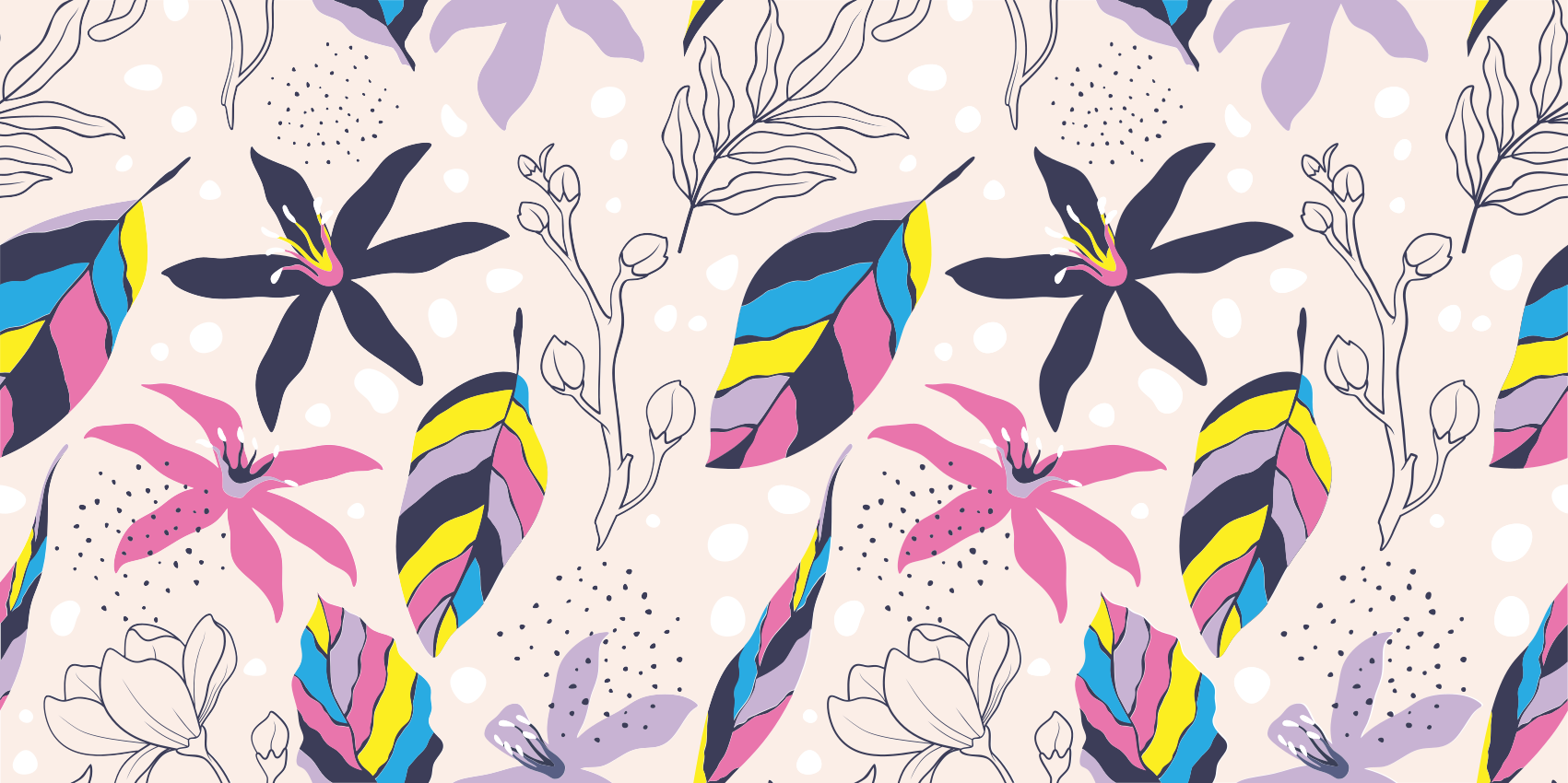 Vinil podovi cvijeće i biljke cvjetna fantazija - TenStickers