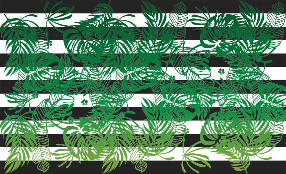 Prugasti monstera biljna priroda vinil prostirka - TenStickers