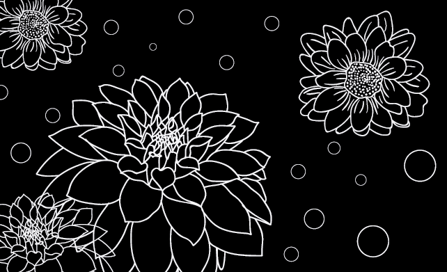 Vinil podovi cvijeće i biljke kontrast cvjetnog obrisa - TenStickers