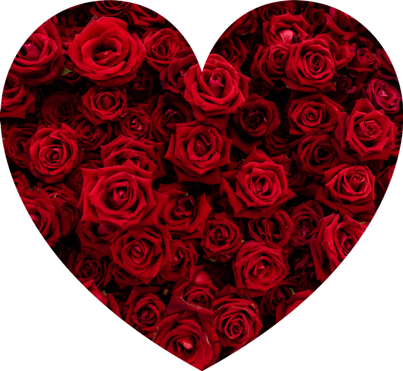 Srce ispunjeno ružama cvjetni vinil tepih - TenStickers