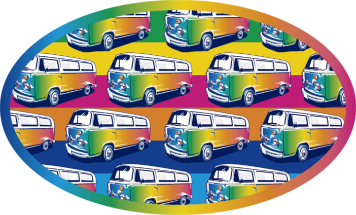 Retro hippie van teen vinil prostirka - TenStickers