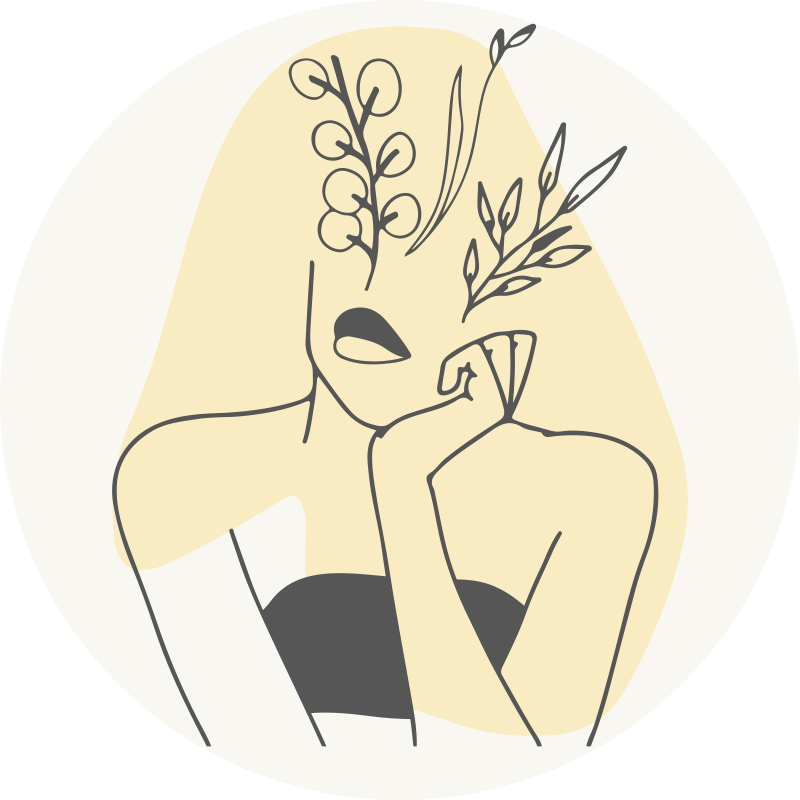 žene elegantna linija art style moderni tepih - TenStickers