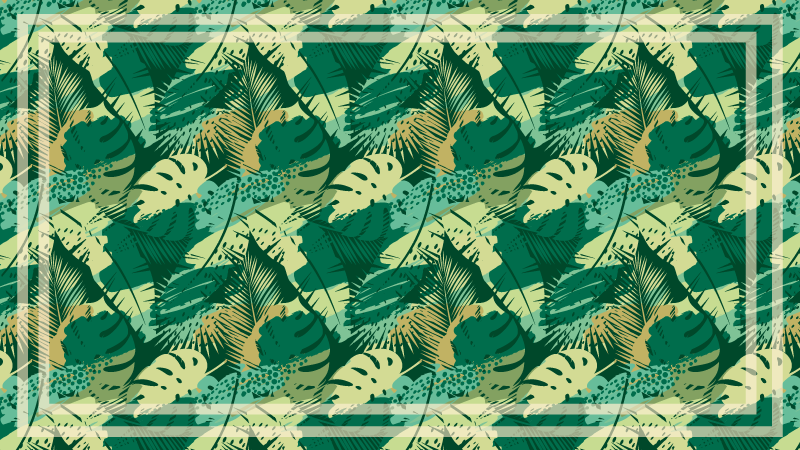 Vinil podovi cvijeće i biljke niz tropskog lišća - TenStickers