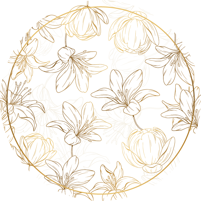 Vinil podovi cvijeće i biljke cvjetni kružni uzorak - TenStickers