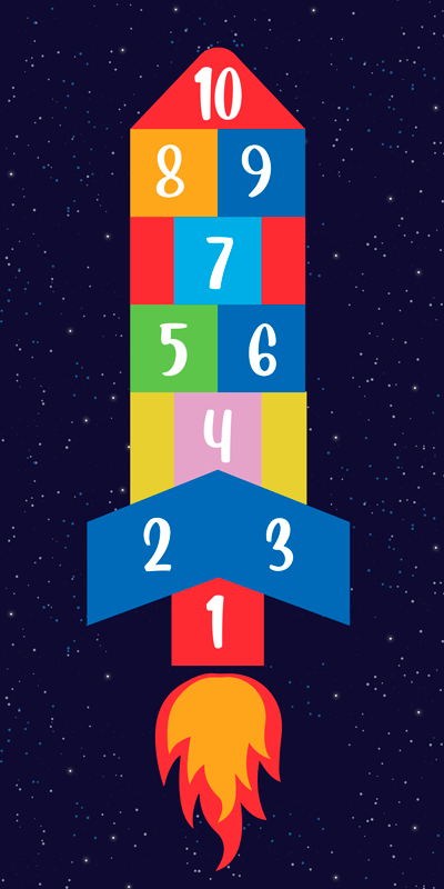 Vinil podovi igre svemirski poskok - TenStickers