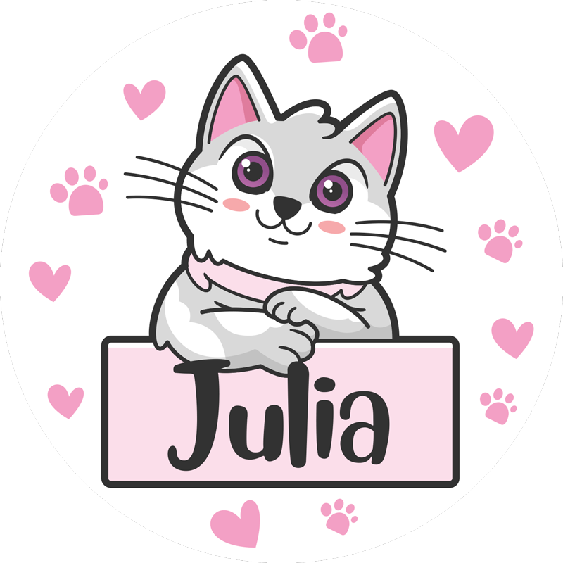 Vinil podovi s imenima prilagođeni mačji - TenStickers