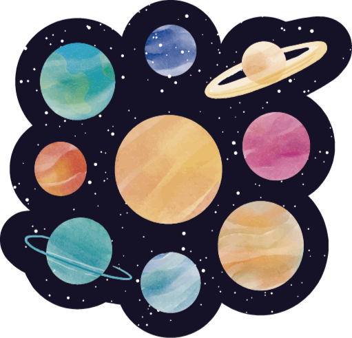Različiti planeti djeca vinil prostirka - TenStickers