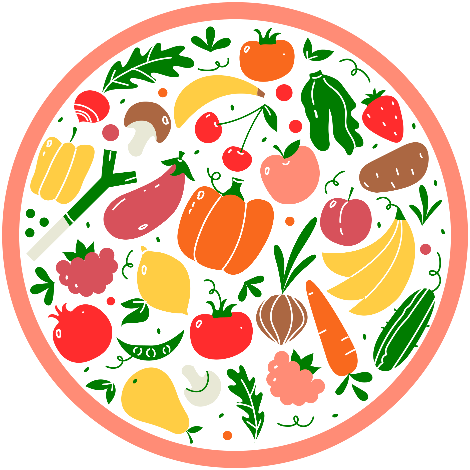 Vinil podovi cvijeće i biljke motiv šarenog voća - TenStickers