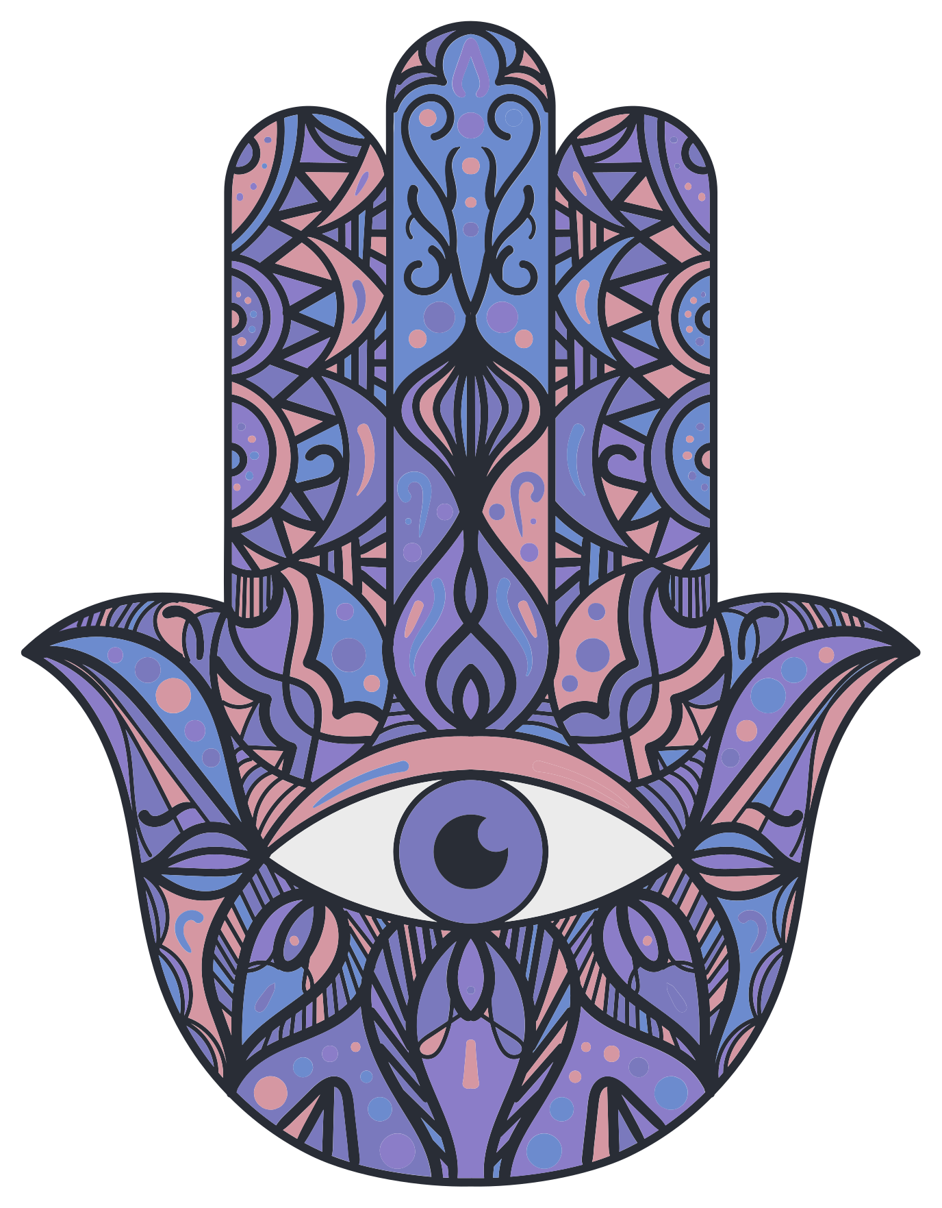 Vinil podovi mandala motiv ruke hamsa - TenStickers