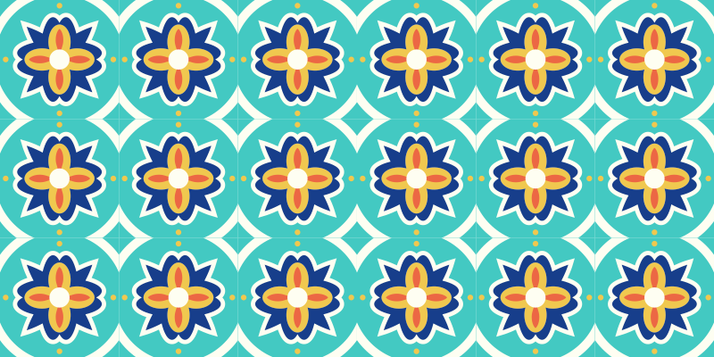 Podne pločice od mozaika u teksturi turkizne teksture - TenStickers