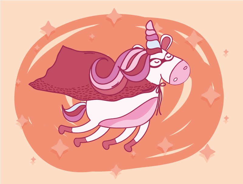 Leteći super heroj jednorog vinil prostirka - TenStickers