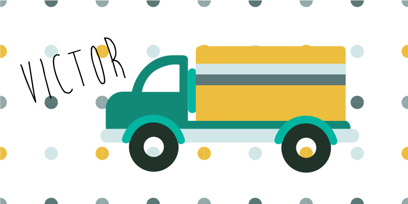 Kamion s imenom personalizirana prostirka - TenStickers