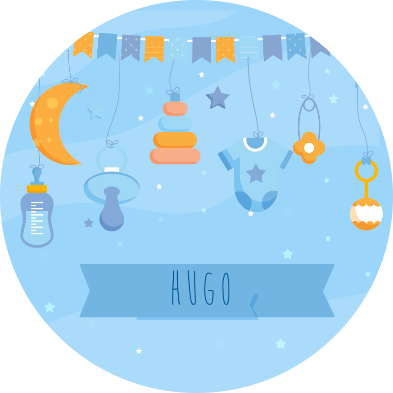 Personalizirani dječačić rođen personalizirana prostirka - TenStickers