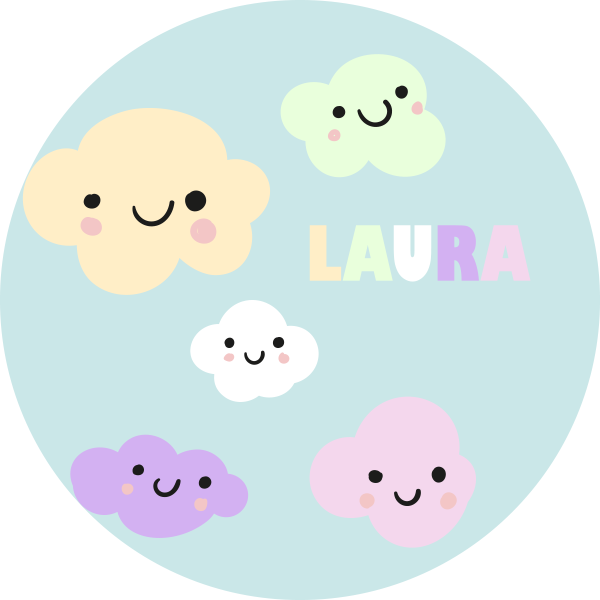 Personalizirani šareni oblaci personalizirana prostirka - TenStickers