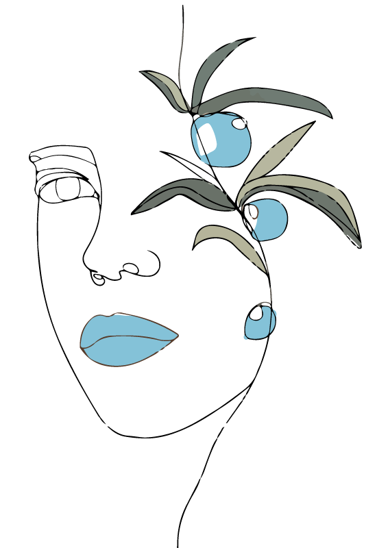 Minimalistički skica lica prostirka za spavaću sobu - TenStickers