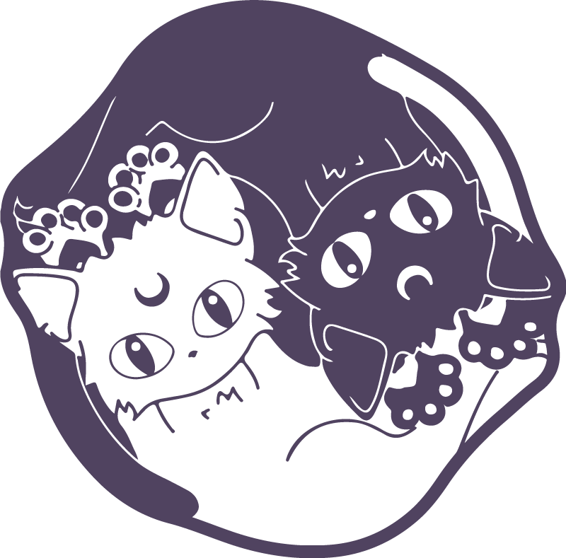 Anime mačka yin yang vinil prostirka - TenStickers