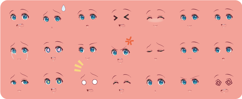 Anime lica teen vinil prostirka - TenStickers