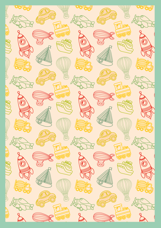 Dječji svemir crtani vinil tepih - TenStickers