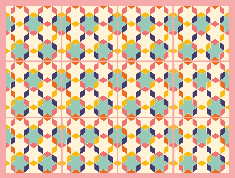 šarene vintage pločice tepih pločica - TenStickers