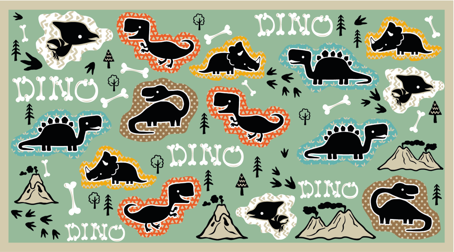 Drugi vinil podovi igralište dinosaura - TenStickers