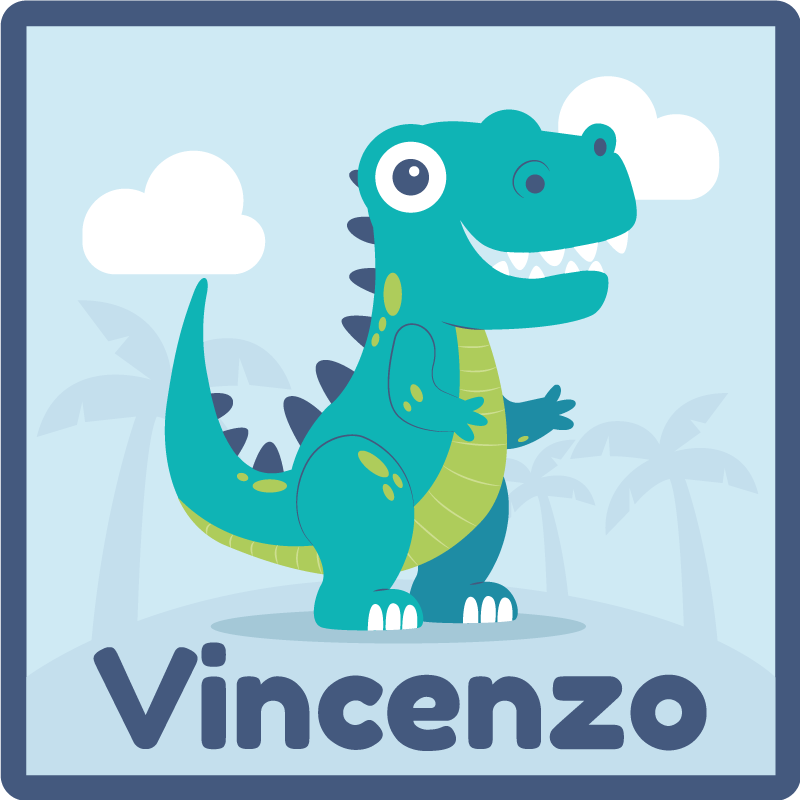 T rex personalizirana prostirka za dinosaure - TenStickers