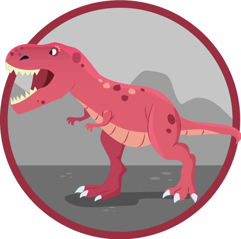 Crveni rik dinosaura 3d vinil prostirka - TenStickers