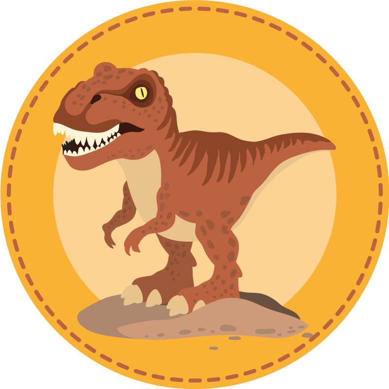 Narančasta pozadina dinosaura životinjski tepih - TenStickers
