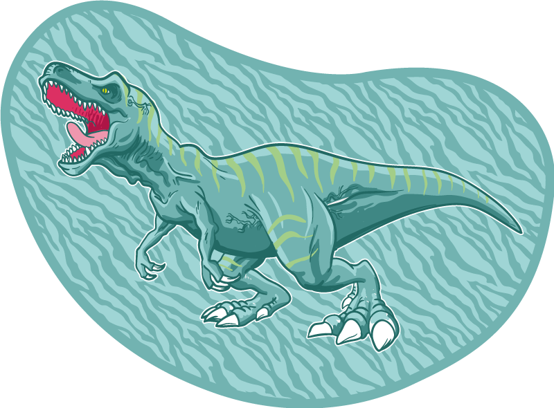 Prugasti tiranosaurus rex dinosaur životinjski tepih - TenStickers