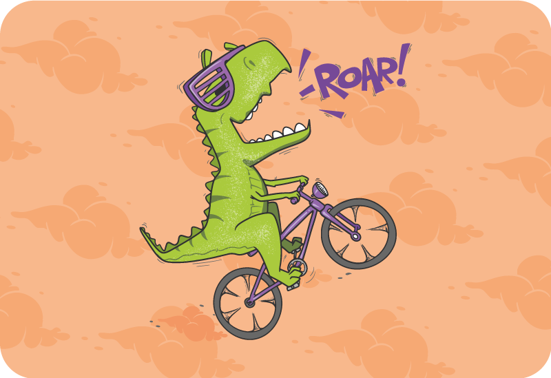Dinosaur na sagu za bicikle - TenStickers