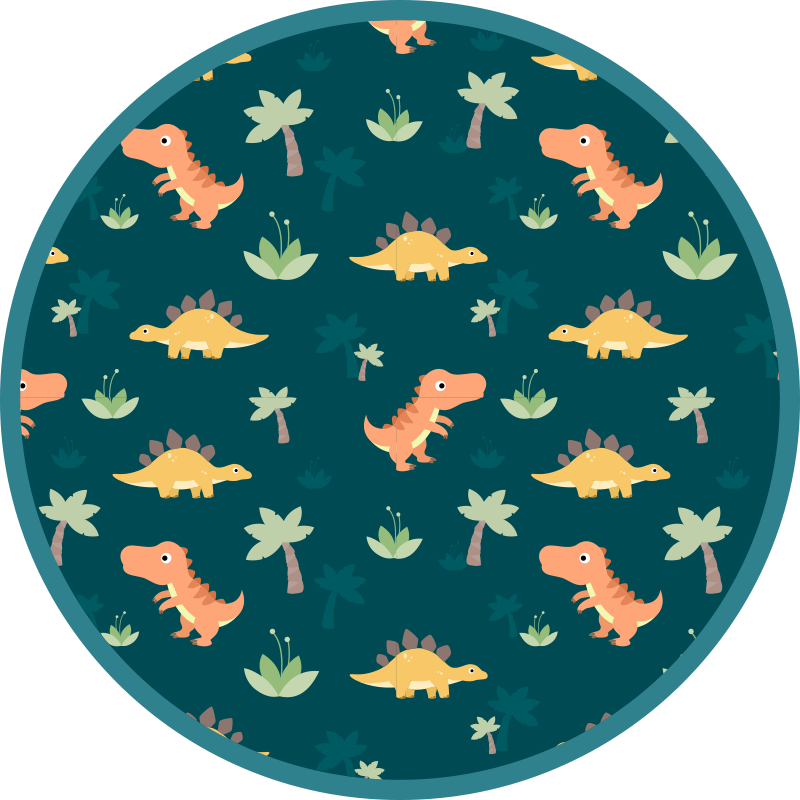 Vinil podovi djeca okruglica dinosaura - TenStickers