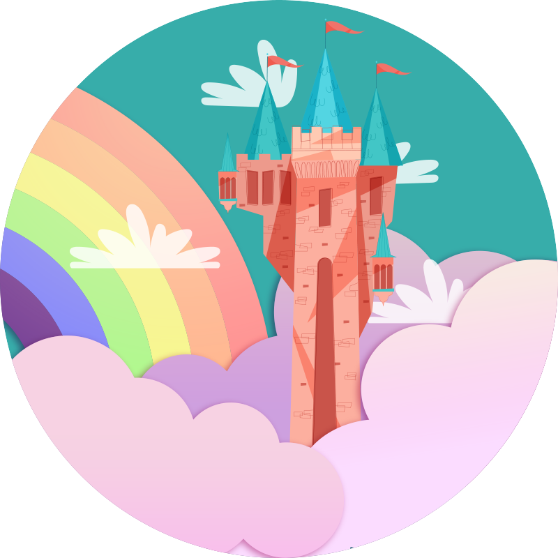 Vinil podovi djeca dvorac fantazija - TenStickers