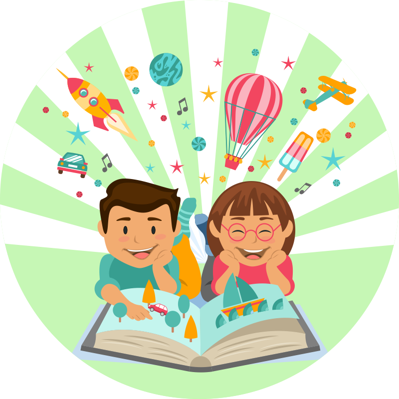 Vinil podovi djeca maštovito čitanje - TenStickers