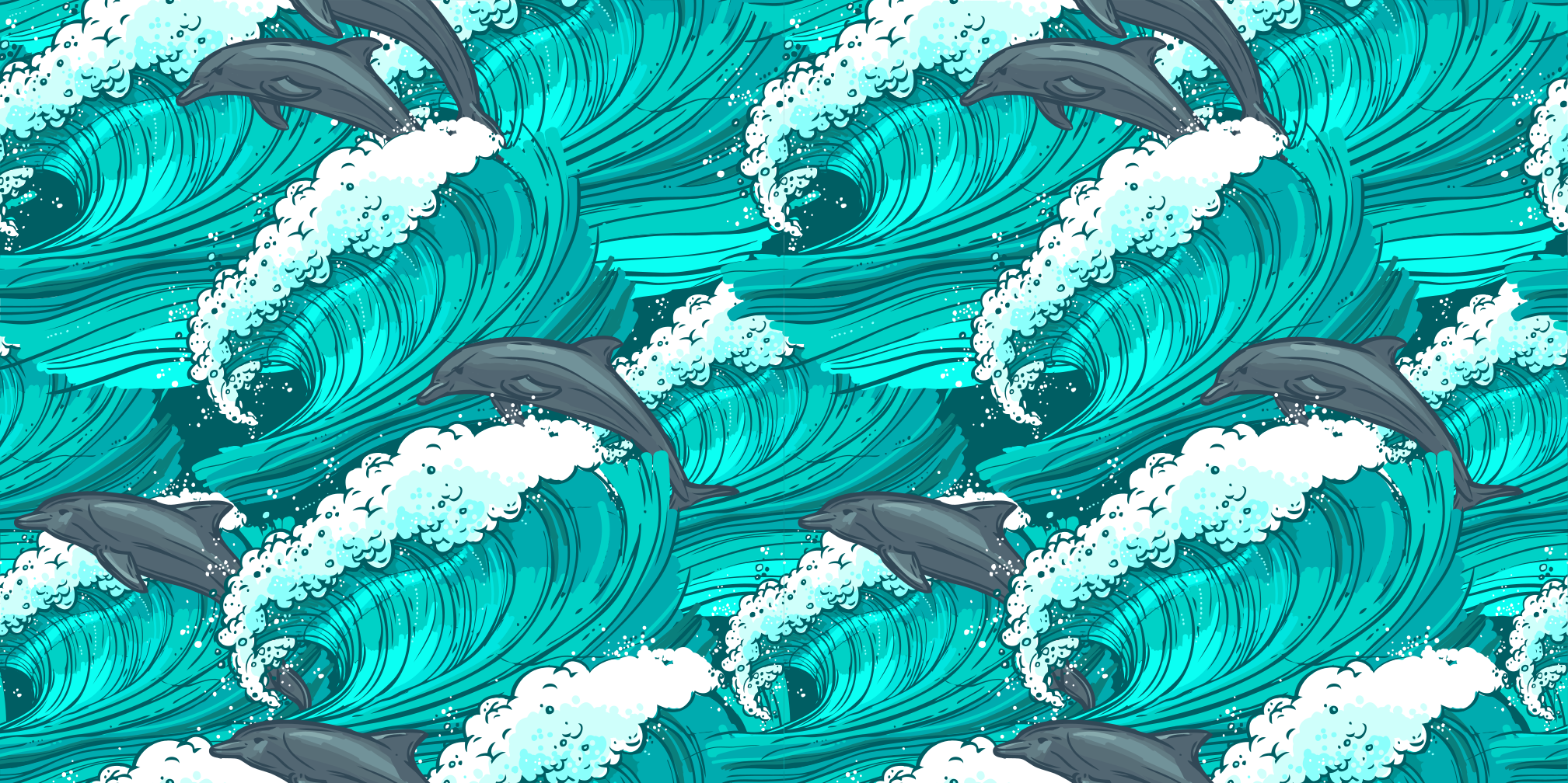 Dupin u oceanu životinjski vinil tepih - TenStickers