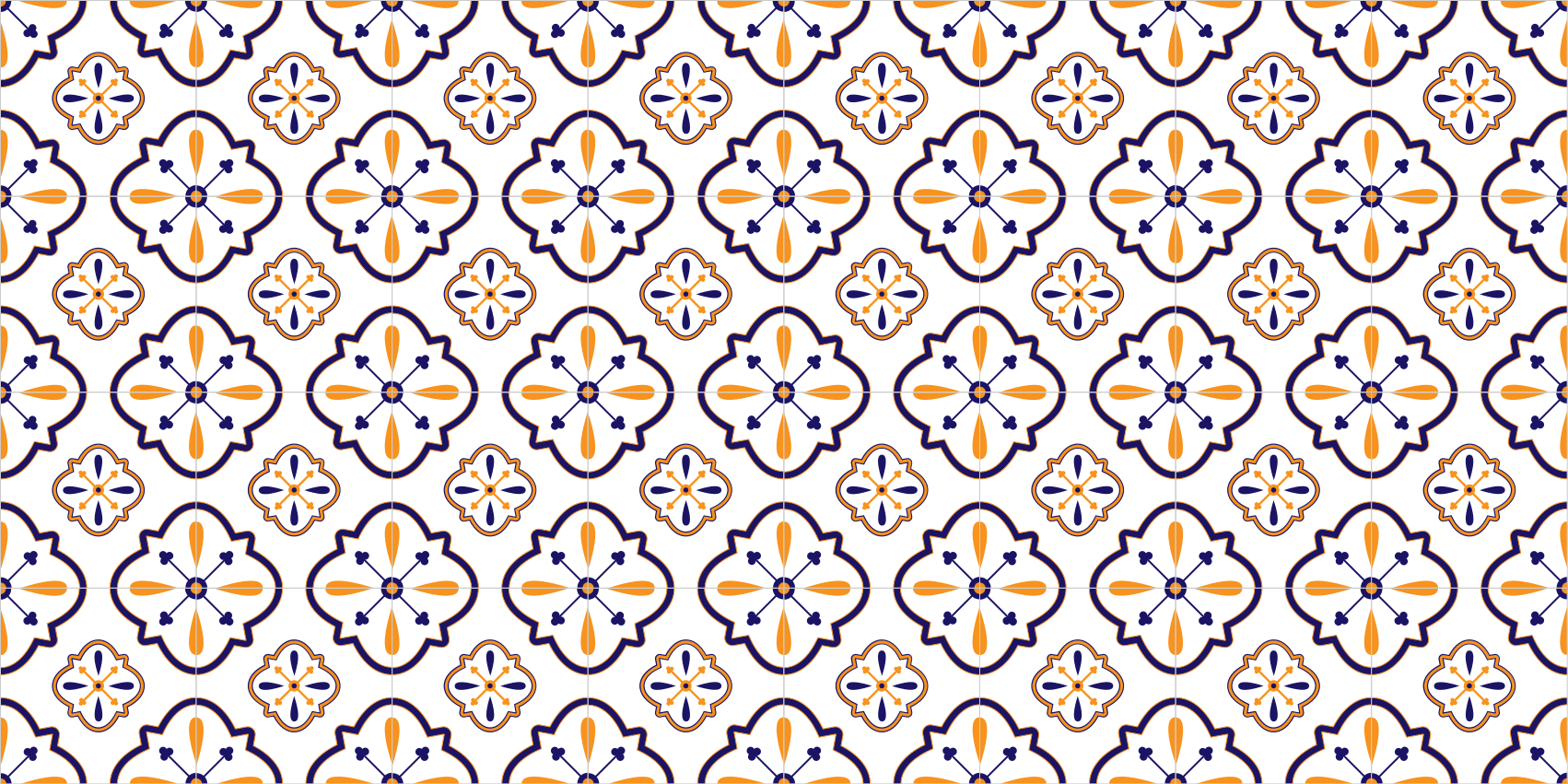 Vinil pod u kuhinji replika cvjetnih pločica - TenStickers