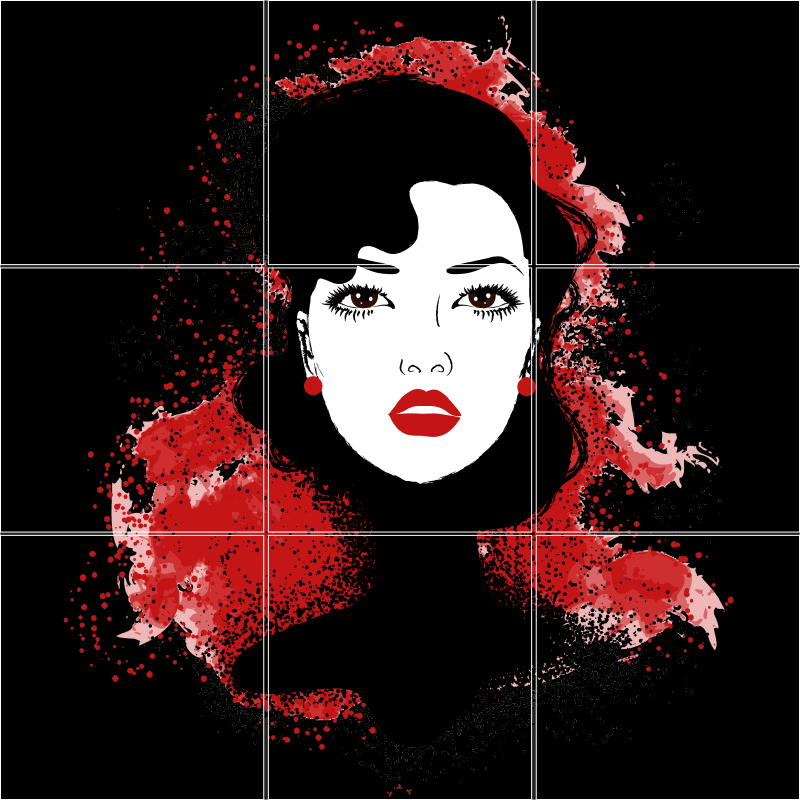 Zidna pločica za bojanje lica moderni prostirač - TenStickers