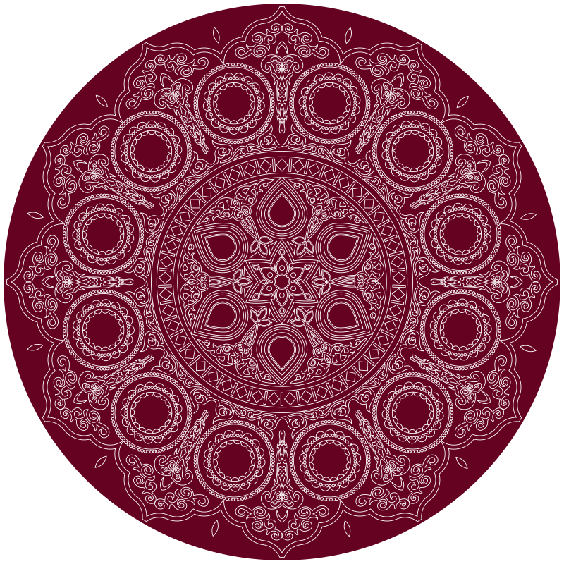 Vinil podovi mandala bordo crveni motiv - TenStickers