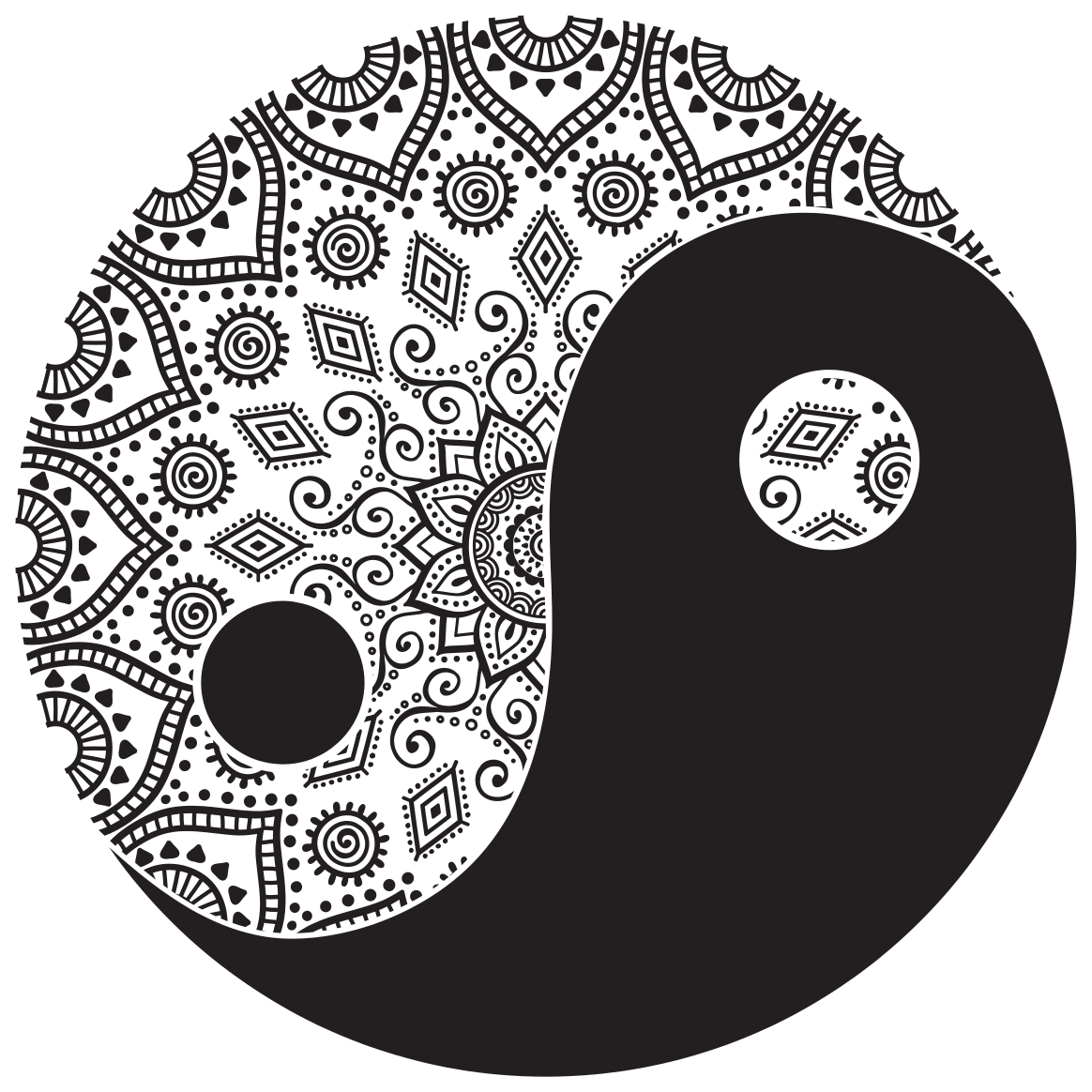 Mandala yin yang mandala vinil prostirka - TenStickers