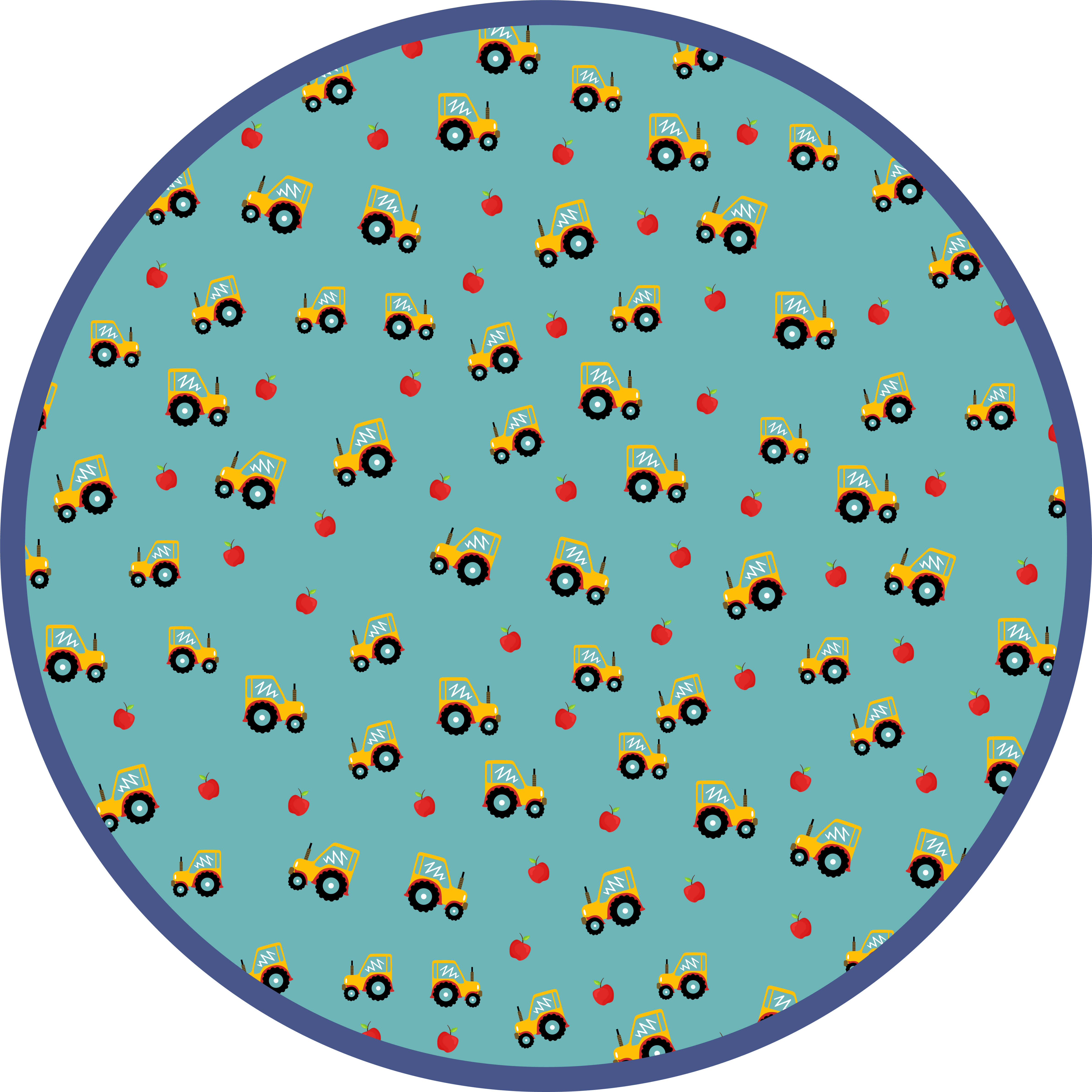 Traktor i jabuke. Dječji vinil tepih - TenStickers