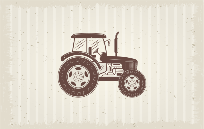 Vintage poljoprivredni traktor vintage vinil prostirka - TenStickers