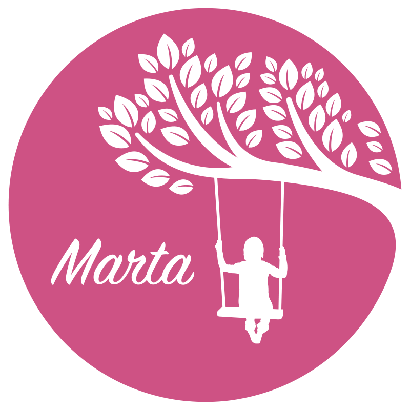 Djevojka na ljuljašci ružičasta pozadina dječji vinil tepih - TenStickers