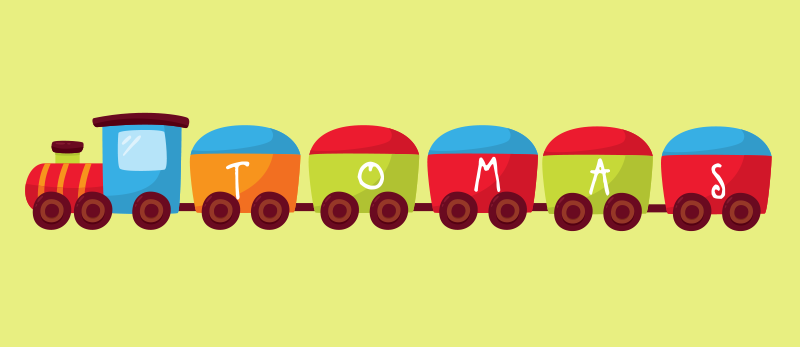 Vinil podovi s imenima personalizirani vlak - TenStickers